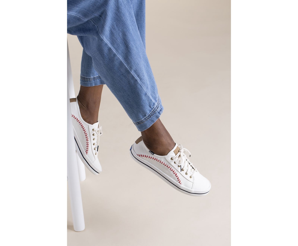 Tenis Keds Mujer Blancos - Kickstart Pennant - 1748-DRNEG